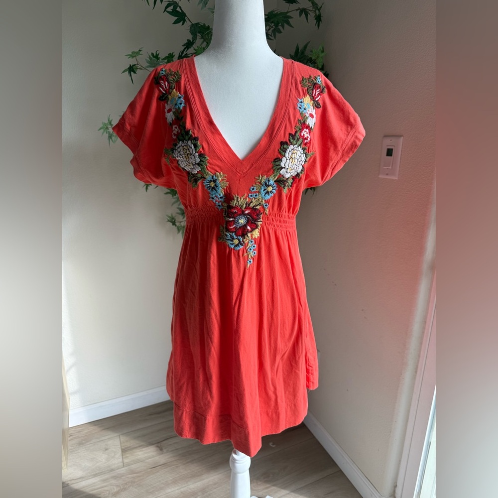 JWLA “Made With Love” Embroidered Boho Dress w/ Pockets — Size L